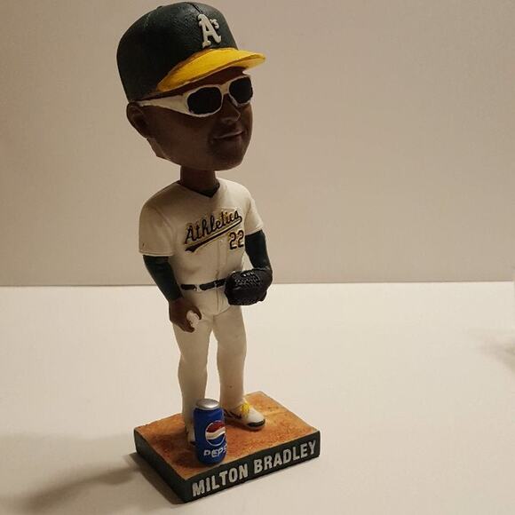 Oakland Athletics A's MILTON BRADLEY BOBBLEHEAD Brand NEW in the box. - Picture 7 of 8